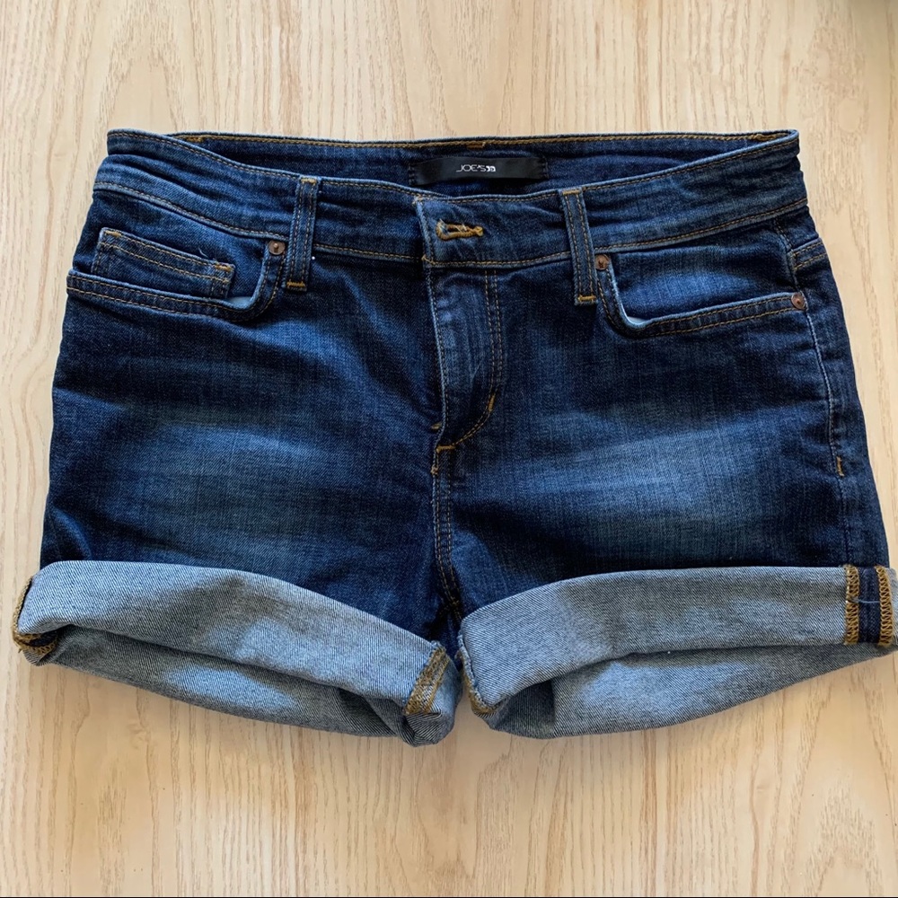 Joe's Jeans Cuffed Dark Wash Denim Shorts 26